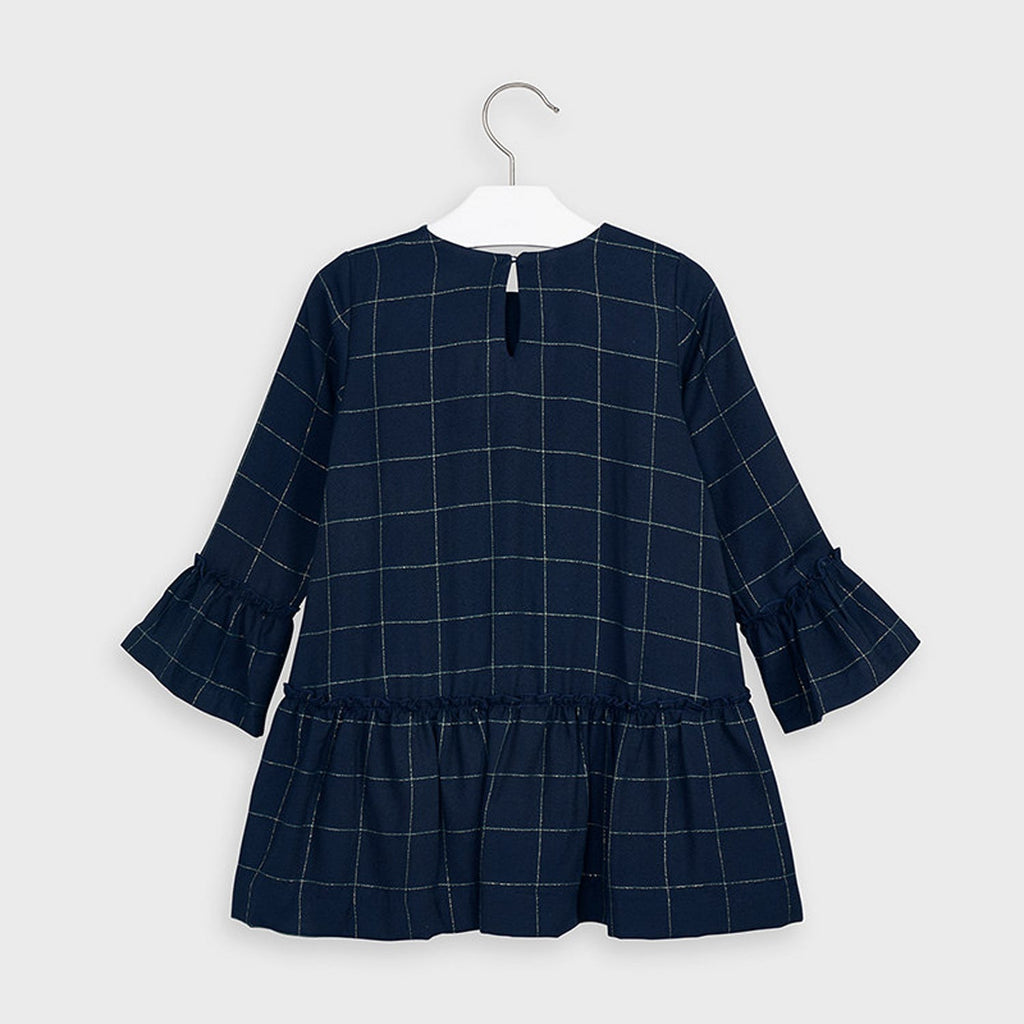 Navy Plaid with shimmery green lines dress Kiddify Navy Plaid with shimmery green lines dress Kiddify
